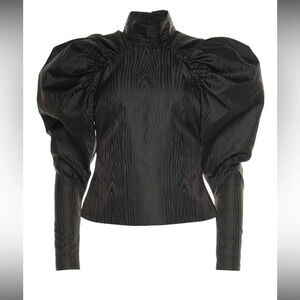 ! Rotate Birger Christensen A/S Kimi Ruched Jacquard Puff-Sleeve Top sz 0